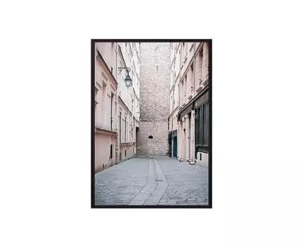 Постер в рамке Переулок Париж 21х30 см (Белый, 30)