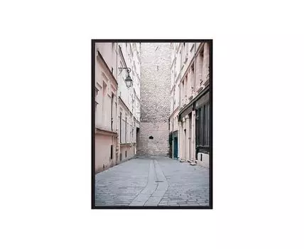 Постер в рамке Переулок Париж 30х40 см (Белый, 40)