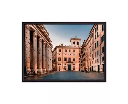 Постер в рамке Площадь Пьяцца-ди-Пьетра 40х60 см (бежевый, серый, 60)