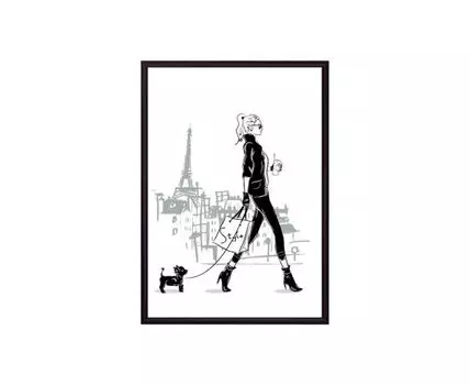 Постер в рамке Прогулка 30х40 см (белый, черный, 40)