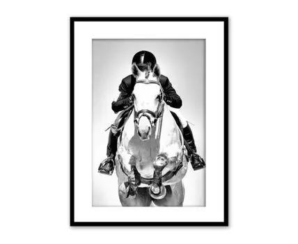 Постер в рамке Прыжок на лошади