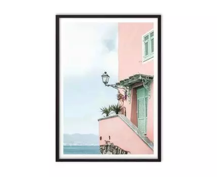 Постер в рамке Розовый дом 1