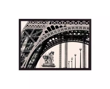 Постер в рамке У подножия башни 30х40 см (белый, черный, 40)