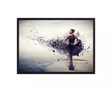 Постер в рамке Улетное платье 40х60 см (серый, черный, 60)