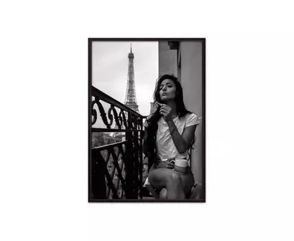 Постер в рамке Утренний кофе 30х40 см (белый, черный, 40)