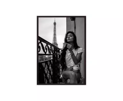 Постер в рамке Утренний кофе 50х70 см (белый, черный, 70)