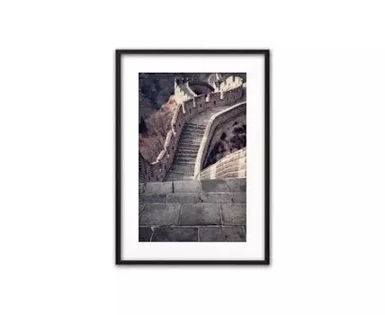 Постер в рамке Великая стена 21х30 см (Серый, 30)