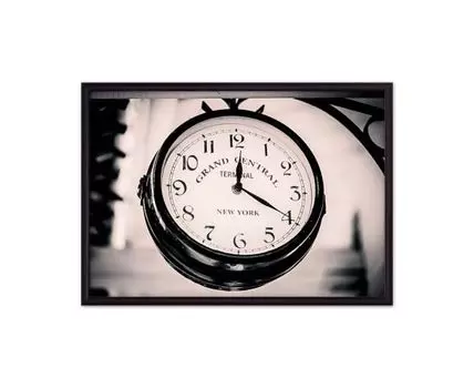 Постер в рамке Винтажные часы 50х70 см (белый, черный, 70)