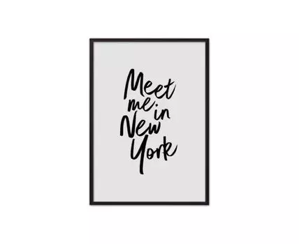 Постер в рамке Встреча в Нью-Йорке 40х60 см (белый, черный, 60)