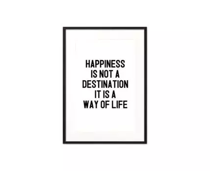 Постер в рамке Way of life 40х60 см (черный, белый, 60)