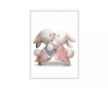 Постер в рамке Зайчата