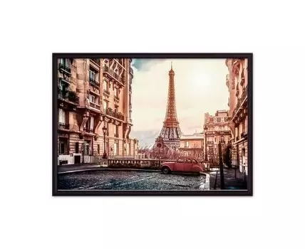 Постер в рамке Закат в Париже 40х60 см (Бежевый, 60)