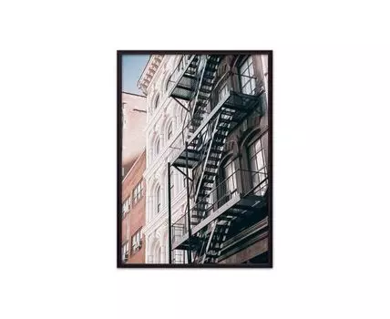 Постер в рамке Здание с лестницей 40х60 см (Белый, 60)