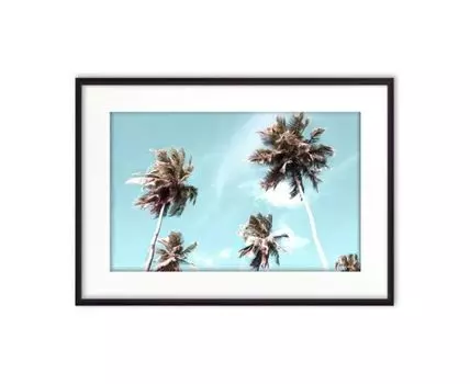 Постер в рамке Зеленые пальмы 2