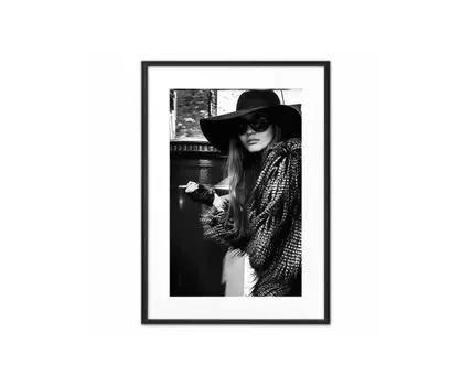 Постер в рамке Зимняя мода 40х60 см (черный, белый, 60)