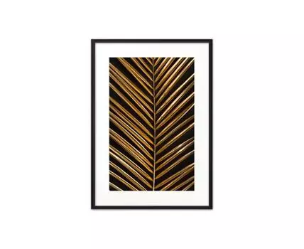 Постер в рамке Золотая пальмовая ветвь 50х70 см (Бежевый, 70)