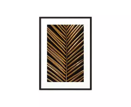 Постер в рамке Золотая пальмовая ветвь 40х60 см (Бежевый, 60)
