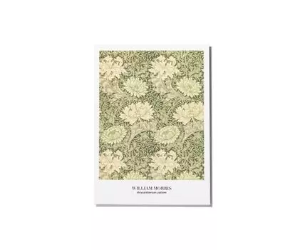 Постер WILLIAM MORRIS CHRYSANTHEMUM PATTERN - 40x60 см (Зеленый, 40)