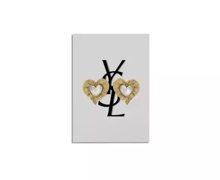 Постер YSL HEARTS - 50x70 см, без паспарту