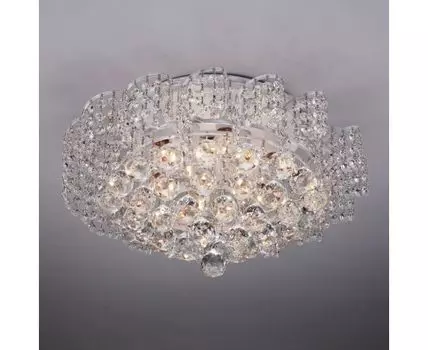 Потолочная люстра с хрусталем 16017/9 белый с серебром