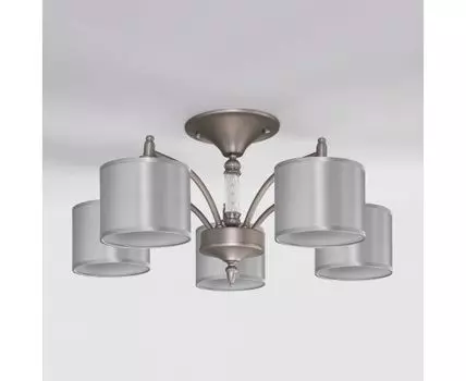 Потолочная люстра с тканевыми абажурами 60080/5 сатин-никель