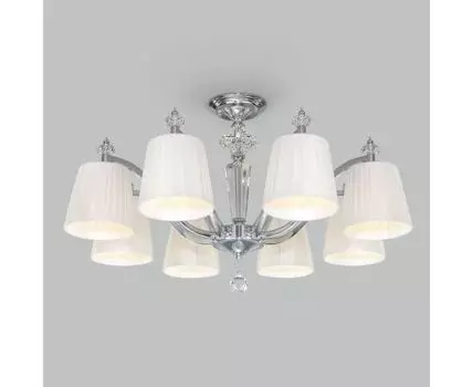 Потолочная люстра с тканевыми абажурами 60122/8 хром