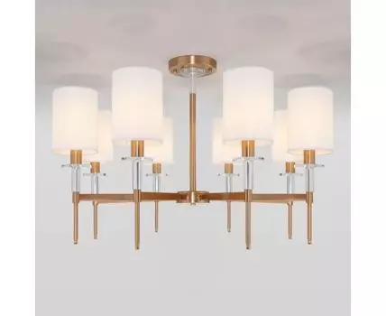 Потолочная люстра с тканевыми абажурами 60132/8 латунь