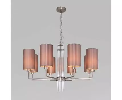 Потолочная люстра с тканевыми абажурами 60134/8 никель
