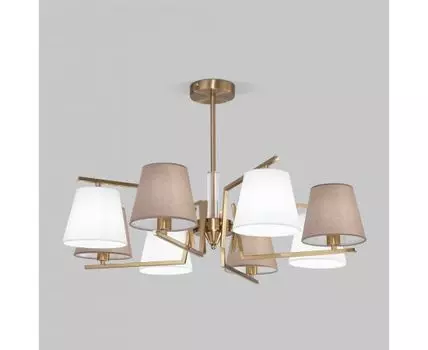Потолочная люстра с тканевыми абажурами 60149/8 латунь
