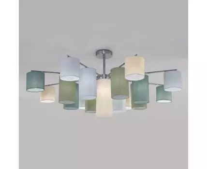 Потолочная люстра с тканевыми абажурами 60152 хром
