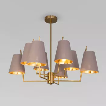 Потолочная люстра с тканевыми абажурами 60173/8 латунь