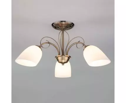 Потолочная люстра со стеклянными плафонами 30107/3 античная бронза