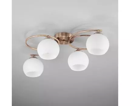Потолочная люстра со стеклянными плафонами 30144/4 античная бронза