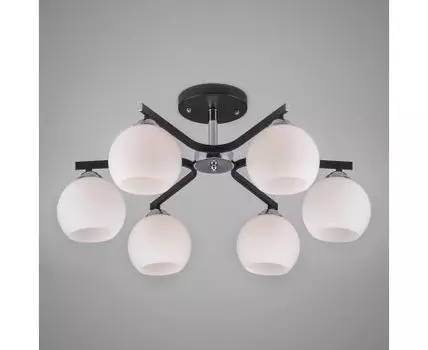 Потолочная люстра со стеклянными плафонами 30145/6 хром/венге