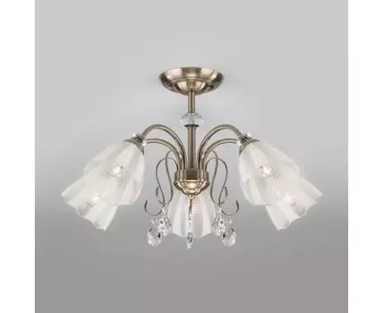 Потолочная люстра со стеклянными плафонами 30155/5 античная бронза