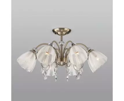 Потолочная люстра со стеклянными плафонами 30155/8 античная бронза