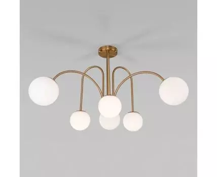 Потолочная люстра со стеклянными плафонами 30177/6 латунь
