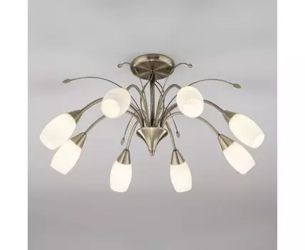 Потолочная люстра со стеклянными плафонами 30280/8 античная бронза