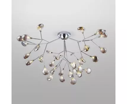 Потолочная люстра со стеклянными плафонами 556 хром / дымчатый