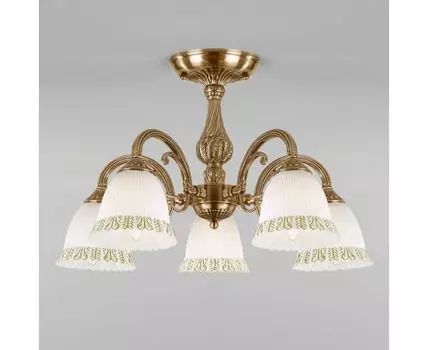 Потолочная люстра со стеклянными плафонами 60107/5 античная бронза