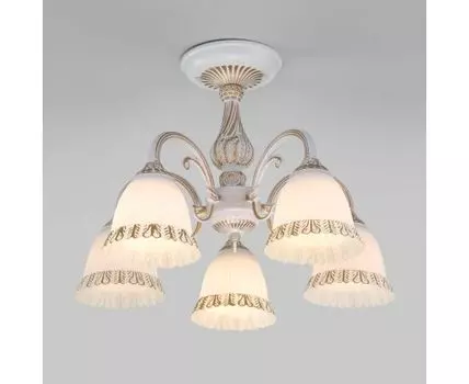 Потолочная люстра со стеклянными плафонами 60107/5 белый с золотом