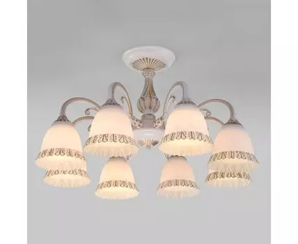 Потолочная люстра со стеклянными плафонами 60107/8 белый с золотом