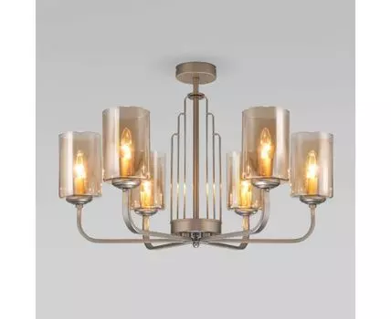 Потолочная люстра со стеклянными плафонами 60138/6 перламутровое золото