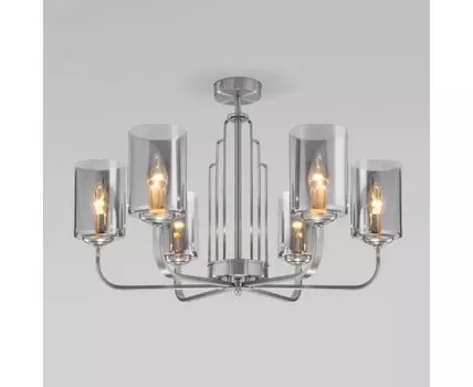 Потолочная люстра со стеклянными плафонами 60138/6 сатин-никель