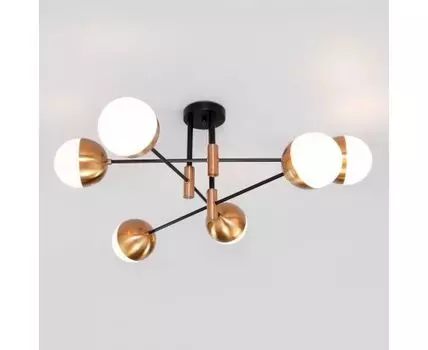 Потолочная люстра со стеклянными плафонами 70129/6 латунь