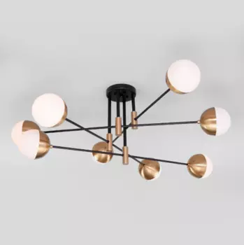 Потолочная люстра со стеклянными плафонами 70129/8 латунь