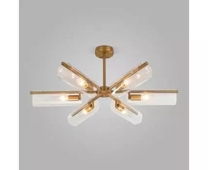 Потолочная люстра со стеклянными плафонами 70144/6 латунь