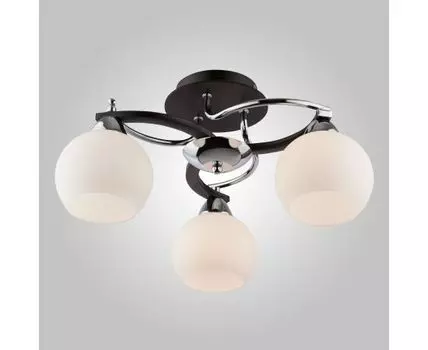 Потолочная люстра со стеклянными плафонами 9654/3 хром / венге