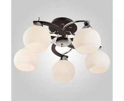 Потолочная люстра со стеклянными плафонами 9654/5 хром / венге