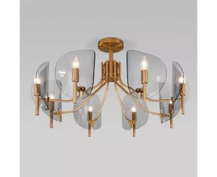 Потолочная люстра со стеклянными рассеивателями 60135/8 латунь